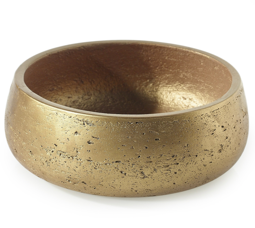 Gold Ceramic Low Bowl